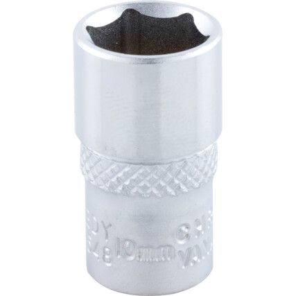 1/4in. Drive,  Hexagon Socket, 10mm,  Metric,  6 Point