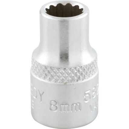 3/8in. Drive,  Bi-Hexagon Socket, 8mm,  Metric,  12 Point