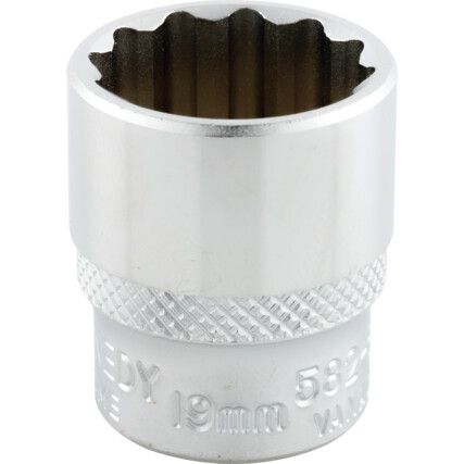 3/8in. Drive,  Bi-Hexagon Socket, 19mm,  Metric,  12 Point