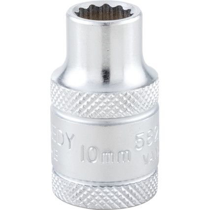 1/2in. Drive,  Bi-Hexagon Socket, 10mm,  Metric,  12 Point