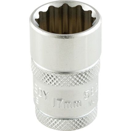 1/2in. Drive,  Bi-Hexagon Socket, 17mm,  Metric,  12 Point