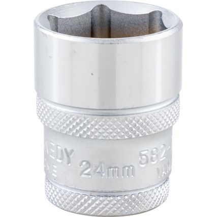 1/2in. Drive,  Hexagon Socket, 24mm,  Metric,  6 Point