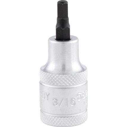 1/2in. Drive,  Hexagon Bit Socket, 3/16in. A/F,  Imperial