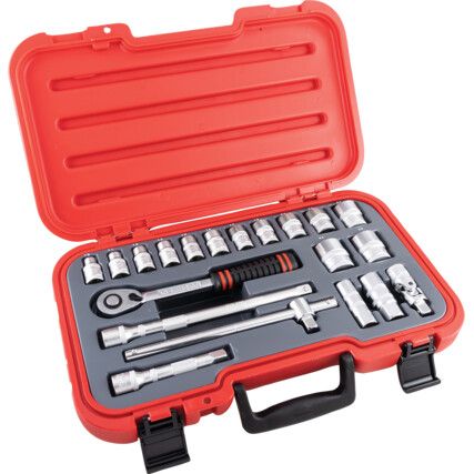 1/2in. Socket Set, Metric, Set of 20