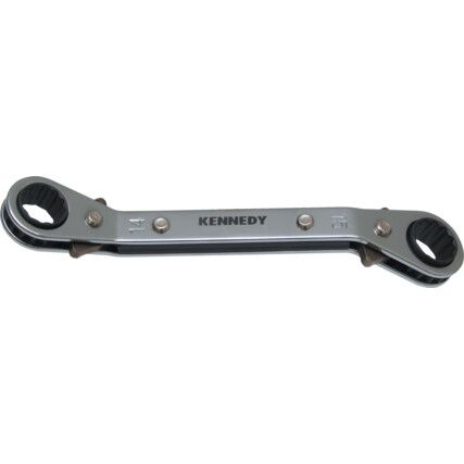 Double End, Ratchet Ring Spanner, 14 x 15mm, Metric