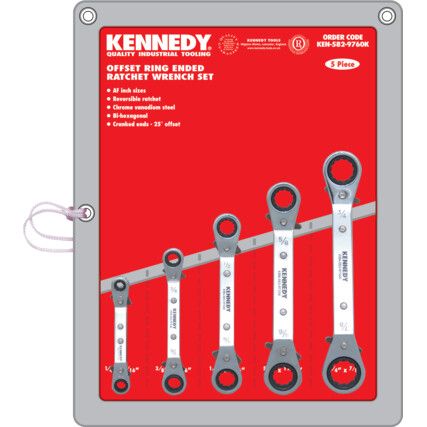 Imperial, Ratchet Spanner Set, 1/4 - 7/8in., Set of 5, Chrome Vanadium Steel