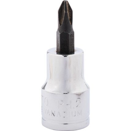 3/8in. Drive,  Screwdriver Bit Socket, No.2,  Metric, 4