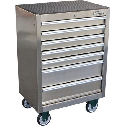 STAINLESS STEEL ROLLER CABINET PROFESSIONAL RANGE 7 DRAWERS 27"