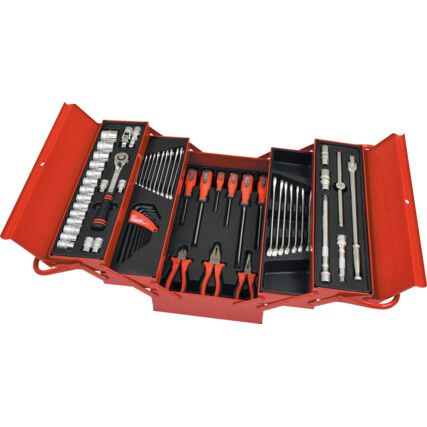 62 Piece General Purpose Tool Kit in Cantilever Tool Box