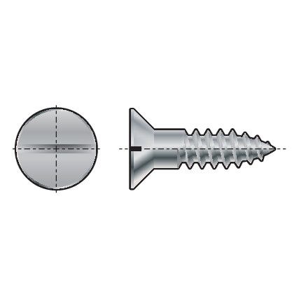 6x70mm SLOTTED CSK (FLAT) HEAD WOODSCREW A2 (BX-100)