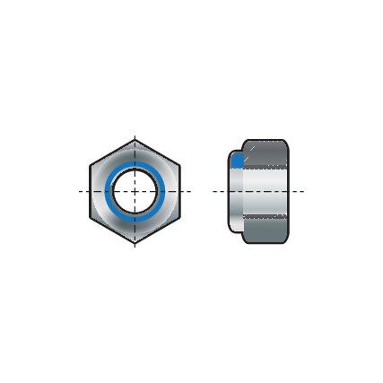 M24 Steel Lock Nut, Nylon Insert, Bright Zinc Plated, Material Grade 8