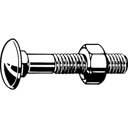 M6x40 CARRIAGE BOLT C/W NUT BZP