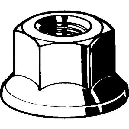 M12 Flanged Hex Nut, Zinc Plated Yellow Passivated, Grade 8