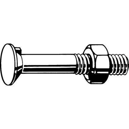 M12x45 FLAT C/SUNK NIB BOLT C/W NUT (GR-4.6)