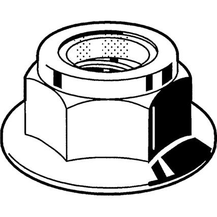 M6 Flange Nut, Bright Zinc Plated, Grade 8