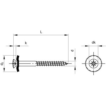 4.5x20x15mm POZI WOODSCREW + WASHER A2 (BX-200)