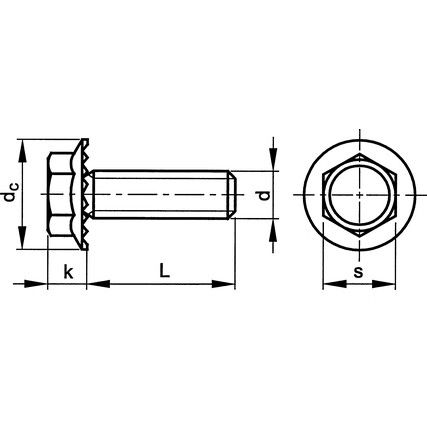 M10x35 HEX HEAD SET SCREW SERRATED FLANGE BZP (GR-8.8)