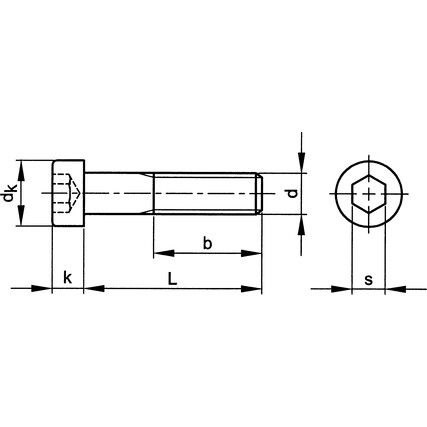 M4 x 20mm Socket Head Cap Screw, Metric, BZP Steel