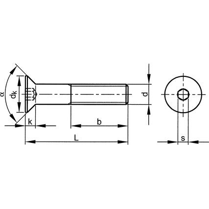 No.8UNC x 3/4 Socket Countersunk Head Screw A2