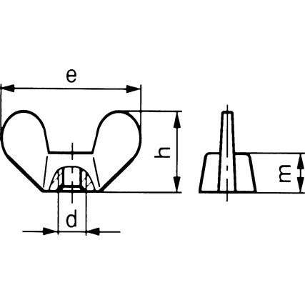 M8 WING NUT ROUND CAST IRON BZP