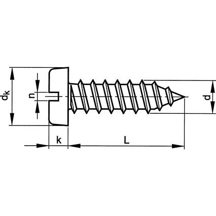 ST3.5x16mm SLOTTED PAN HEAD TAP SCREW A2