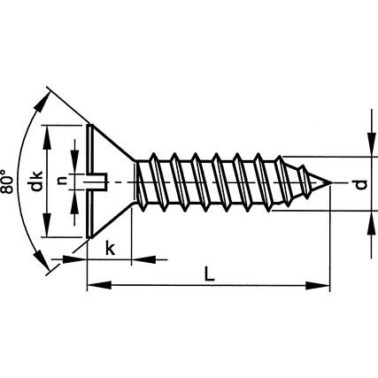 ST4.2x38mm SLOTTED CSK TAP SCREW BZP