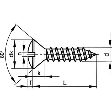 ST4.2x25mm SLOTTED RSD CSK TAP SCREW BZP