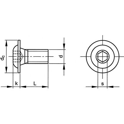 M6 x 20mm Socket Button Head Screwflanged A4