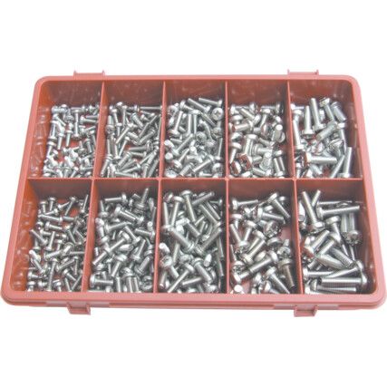 METRIC POZI PAN M/C SCREW KIT A2 AVG-400PC