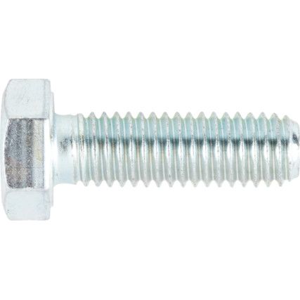 Hex Head Set Screw, M8x25, Steel, BZP-Bright Zinc Plated