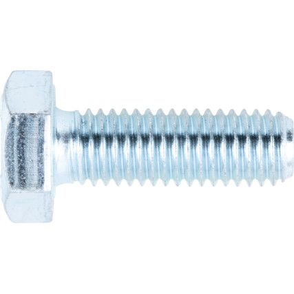 Hex Head Set Screw, M10x30, Steel, BZP-Bright Zinc Plated