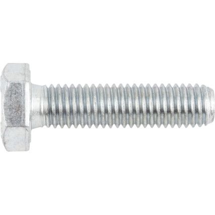 Hex Head Set Screw, M10x40, Steel, BZP-Bright Zinc Plated