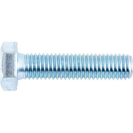 Hex Head Set Screw, M12x50, Steel, BZP-Bright Zinc Plated