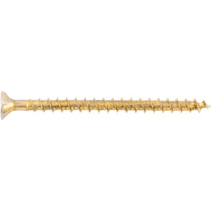 Countersunk Pozi Drive Wood Screw, Steel, Zinc Plated Yellow, 5.0mm x 70mm, Box of 100