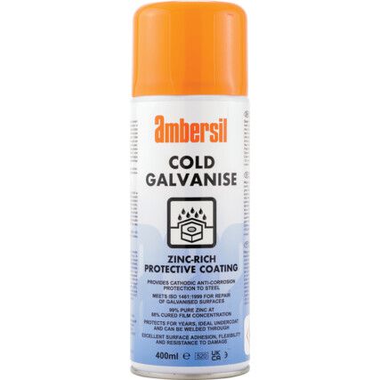 Cold Galvanising Spray, Clear, Aerosol, 400ml