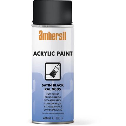 RAL9005 ACRYLIC PAINT SATIN BLACK 400ML