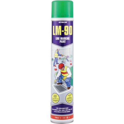 LM-90, Line Marking Spray Paint, Green, Aerosol, 750ml