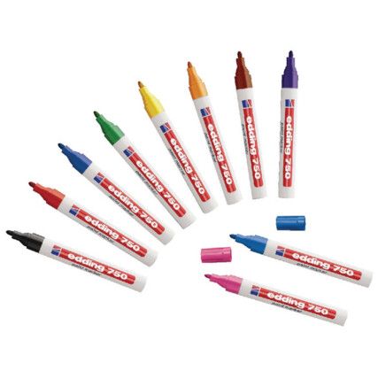 Paint Marker, Assorted, Permanent, Bullet Tip, 10 Pack