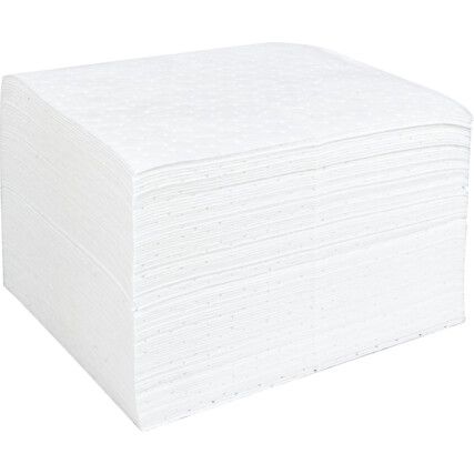 Oil Absorbent Pads, 0.7L Per Pad Absorbent Capacity, 40 x 35cm, Pack of 100