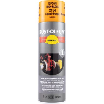 2154 Hard Hat® Signal Orange High Performance Topcoat Aerosol Paint - 500ml