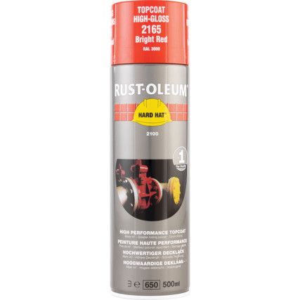 2165 Hard Hat® Bright Red High Performance Topcoat Aerosol Paint - 500ml