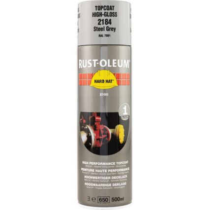 2184 Hard Hat® Steel Grey High Performance Topcoat Aerosol Paint - 500ml