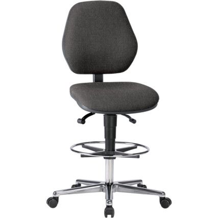 MOVABLE COUNTER CHAIR WITH FOOTRING - BLACK