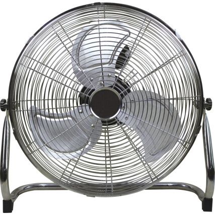 18" Chrome High Velocity Floor Fan, 3 Speed, Free Standing, 240V