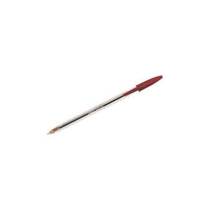 Cristal Series, Ballpoint Pen, Red, Fine Tip Size, 1mm Line Width, Pack of 50