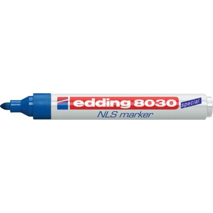 8030, NLS High-Tech Marker Pen, Blue, Medium, Bullet, Non-Retractable, 1 Pack