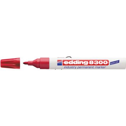 8300, Permanent Marker Pen, Red, Medium, Bullet, Non-Retractable, 10 Pack