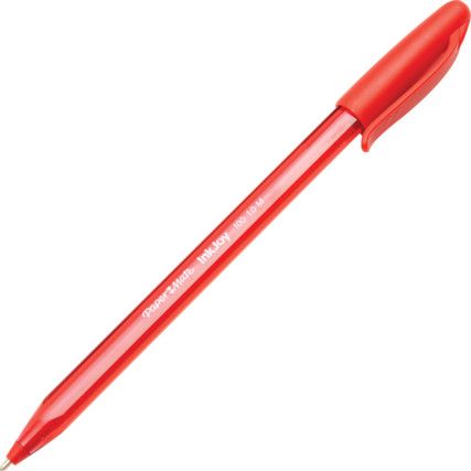 Inkjoy 100, Ballpoint Pen, Red, Non-Retractable, Medium, 0.7mm Line Width, Non-Refillable, 50 Pack