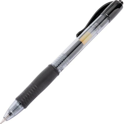 G-2, Gel Pen, Black, Retractable, Fine, 0.39mm Line Width, Cartridge, 12 Pack