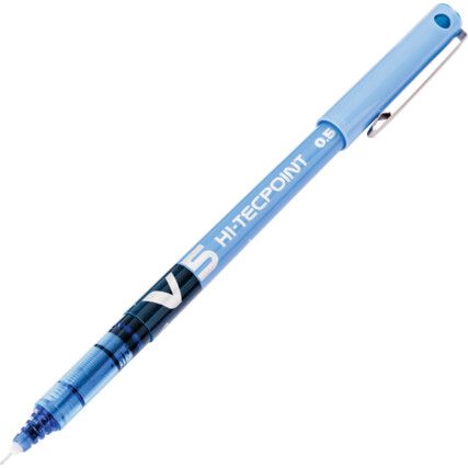 V5 Hi-Tecpoint, Rollerball Pen, Blue, Non-Retractable, Fine, 0.5mm Line Width, Non-Refillable, 1 Pack